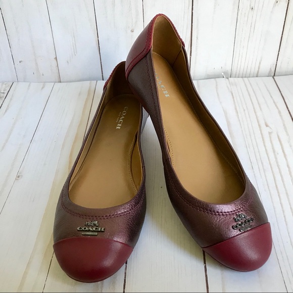 Coach Shoes - Coach Chelsea Black Cherry Metallic Flat Size 6B
